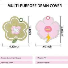 1 件花朵硅胶浴缸排水盖 - 安全浴缸塞、可爱浴室装饰、必备浴室配件、家用防臭浴室防虫塞下水道密封件防臭防臭女神 - 彩色 - 查看 6
