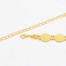 1 pièce Chaîne de taille longue en métal avec pendentif de pièce de style bohémien, accessoire de perle de fantaisie vintage pour femmes, ceinture de taille rétro