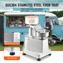 Commercial Burger Patty Maker, Hamburger Beef Patty Maker With Convertible Mold, Heavy Duty Stainless Steel Burger Press Machine, Large-Capacity Hopper Hamburger Press Machine, PE Meat Forming Processor With Handle & Patty Paper - 100mm/4inch - View 3