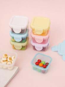 1pc 2.03oz Mini Fresh-Keeping Box Plastic Side Dish Storage Box Seasoning Dispensing Box Sealed Box, Storage Boxes For Organizing