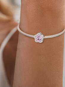 1 pezzo Perla a forma di fiore a 5 petali in argento sterling 925, adatta per bracciali, bangles, creazione di gioielli fai-da-te e accessori quotidiani, adatta per ragazze - fiore a cinque petali - Visualizzare 3