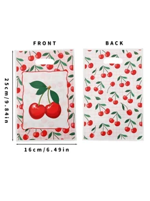 30 pièces Sacs cadeaux à motif d'impression de cerises, sacs fourre-tout en verre plastique, sacs d'emballage cadeaux style rustique à motif de cerises, fournitures de décoration pour anniversaire, fête de famille, articles de fête, fournitures d'emballage cadeaux, sacs d'emballage cadeaux amusants