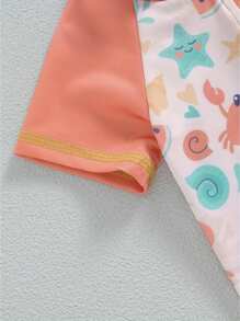 Boys Three Piece Rash Guard Swimsuits Kids Short Sleeve Dinosaur Tops Shorts Swimwear Sets With Sun Hat