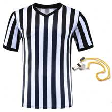 Men Professional Football Referee Uniform Referee Jersey Polyester Soccer Traning Referee V-Shirt