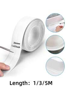 1/3/5m Cinta selladora para juntas de azulejos en baño y cocina, cinta autoadhesiva para sellar bañera y paredes, sellador impermeable para fregadero, baño, bañera, protector de bordes de piso y pared, decoración de otoño y vuelta al colegio