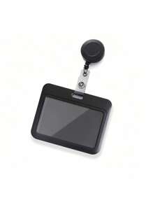 1pc Sling Badge Holder Hard Vertical Plastic Card Case Protector With Retractable Badge Reel Carabiner For Office School Proximity Key Card Driver's License And Pass Photo Card Cover Card Holder Card Holder Wallet Business Card Holder Credit Card Holder Id Card Holder, School, Home & Office Supplies,School Supplies,Back To School
