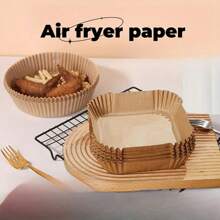 100pcs Non-Stick Air Fryer Parchment Paper Liners, Fit Most Air Fryer Models, Oil-Proof Baking Paper, Suitable For Baking, Frying Food, Perfect For Thanksgiving, Halloween, Easter And More