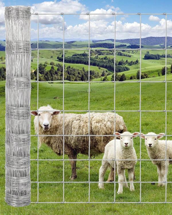 Broadfashion Farm Fence 4ft X 164ft/4ft X 328ft Heavy Zinc Coating Cattle Fence, Galvanized Field Wire Fencing Deer Fence, Wire Fencing For Yard Livestock & Animals Protection