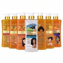 1瓶身体磨砂沐浴露，蕴含乳酸/牛奶/木瓜/维生素C/姜黄/胡萝卜成分，温和清洁身体污垢，去除毛周角化症，提亮肤色，美白肌肤，深层补水保湿。男女皆宜，33.8液体盎司家庭装。