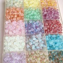 50 件磨砂玻璃珠套装，金色斑点，渐变色，8 毫米/10 毫米圆珠，适用于 DIY 珠宝制作和工艺品