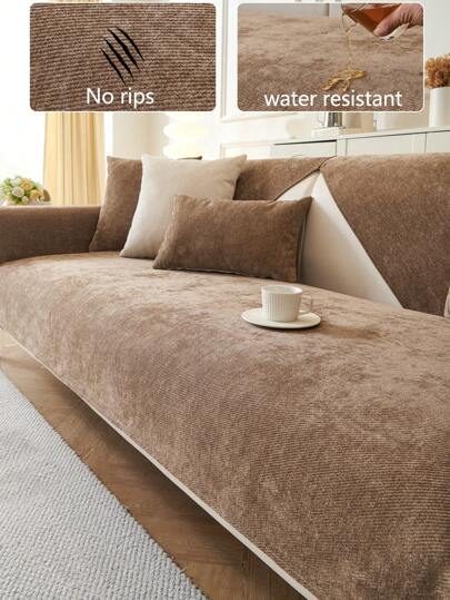 1 st All Seasons Sofföverdrag, Modern Simple Chenille Anti-Slip vattentät soffkudde Slipcover, Dammtät smutsavvisande tvättbar filt, blekningsbeständig, Husdjursvänlig, Lämplig för sovrum, kontor, vardagsrum, L-formad soffa