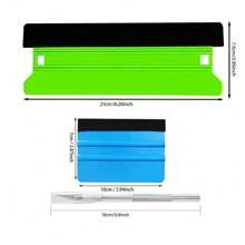 Strumenti efficienti per applicazioni in vinile, strumenti per pellicole per finestre, strumenti per carta da parati, con 21 cm e 10 raschietti in plastica e taglierina, per pellicole per vetri, vinile per auto, oscuramento auto, applicazione di carta da parati