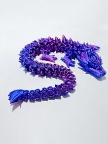 3D Printed Vivid Rose Dragon Sculpture - Flexible Joints, Multi-Colored, Suitable For Home And Office Decor, Great For Bookshelf, Living Room, Desk, Dragon Decoration