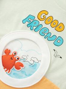 Balabala Baby T-Shirt, 2025 Summer Cute Top For Boys & Girls - Bean Paste Green - View 7