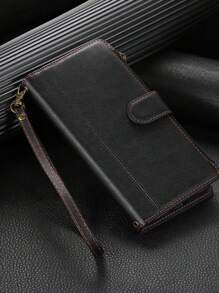 1 件时尚商务高档奢华拉链防摔防滑防尘多卡位压花款手机壳适用于 12 13 14 15 16promax GalaxyS22 S23 S24 防水防震防刮全覆盖 - 米色 - 查看 7