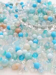 beadia 30~90g/Pack 3-12mm Mixed Glass Beads, Assorted Light Blue Glass Beads For DIY Jewelry Making, Necklace & Bracelet Crafting Supplies For Women