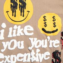 Unisex Casual  Print Hooded Sweatshirt - Cozy Long Sleeve Top For Autumn And Winter With Kangaroo Pockets And Adjustable Drawstrings