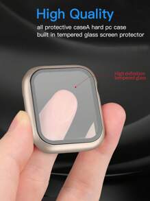 Men's And Women's Protective Case With Tempered Film Compatible With Apple Watch Case 38mm, 40mm, 41mm, 42mm, 44mm, 45mm, 49mm 10(42mm) 10(46mm), With Screen Protection Film Fully Covering Hard Case Protection Compatible With Apple Watch Series S10 9 8 7 6 5 4 3 2 1 SE Ultra