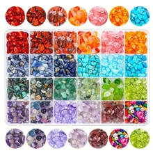 850pcs Asymmetrical Natural Stones DIY Jewelry Accessories, Handmade Earrings, Bracelets, Necklaces Making Materials - Mixed Colors - View 1