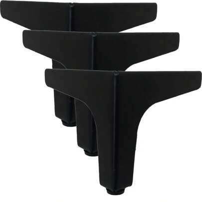 Facil Negocio Importadora Kit 4 Pés De Sofá E Cama Preto Curve 10cm Para Móveis Canto