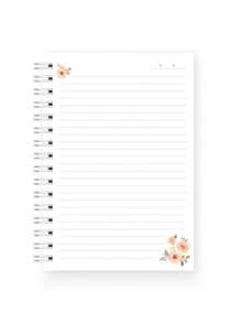 A5 Notebook 100 Sheets Lined Sketchbook Drawing School Hardcover Notebooks - Vintage Floral - View 2