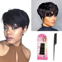 Damenperücke Perücke Damen Schwarz Women Hitzebeständiges Haar Machine Wig - Schwarz - Übersicht 1