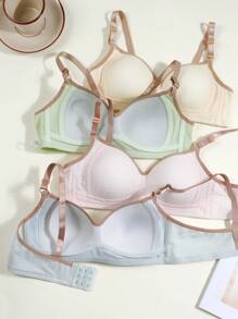 5 pièces de sous-vêtements pour adolescentes avec blocs de couleur, sous-vêtements de croissance confortables, convenant aux filles de 13 à 16 ans