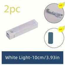 1 pezzo Luce a sensore di movimento a LED per mobile, luce notturna magnetica senza fili ricaricabile via USB per cucina, luce notturna ultramagnetica ricaricabile con luce calda e bianca, adatta per mobile, corridoio, scale, cucina, comodino, con batteria da 200mAh e 350mAh, 3,7V