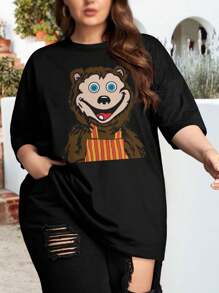 Billy Bob Rockafire Explosion Oversize Women T-Shirt For Women (Plus Size) - Chuck E. Cheese Showbiz Pizza Vintage - màu đen - Xem 1