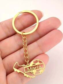 1 件个性化足球鞋和足球钥匙扣，带定制名称、不锈钢吊坠、运动钥匙圈。这些珠宝配饰适合男士和女士，非常适合毕业典礼、生日礼物和节日礼物。 - 彩色 - 查看 2