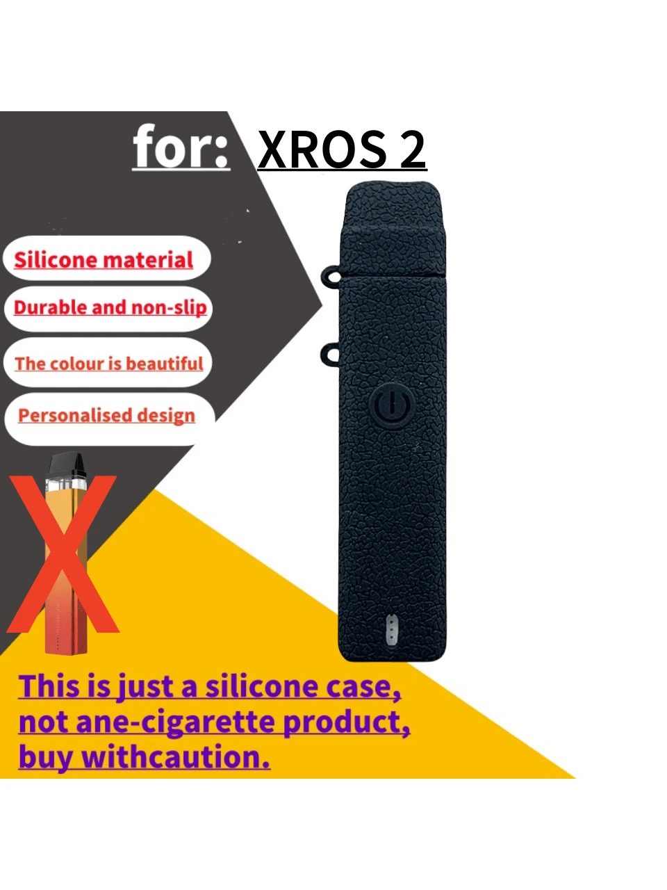 vaporesso xros 2 silicone case 1pc Silicone Protective Case Suitable For Vaporesso XROS 2 Pod Kit, Leather  Texture Anti-Slip Rubber Soft Shell Skin Cover
