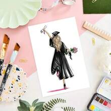 1 张优雅毕业贺卡，带信封，高品质印刷，6.29 英寸 X 4.33 英寸，优质纸张，通用毕业庆祝卡，适合学生、朋友、女儿、儿子、同学 - 多色 - 查看 2