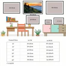 1 Pc Framed Great Smoky Mountain Sunrise Landscape Wall Art Canvas Poster Painting Wall Decor For Bedroom Living Room - 彩色 - 查看 5