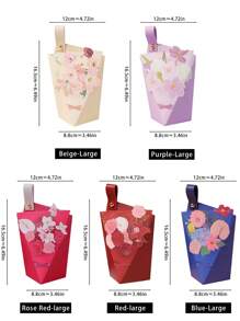 5pcs Niche Creative Floral Bouquet European Style Wedding Favor Boxes, High-End Engagement/Marriage Return Gifts Boxes For Lipstick, Necklace, Small Items