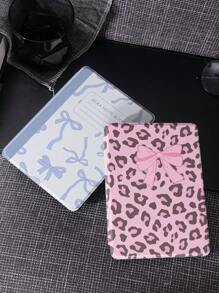 Ayotu Leopard Print & Bow Notebook Style Protective Case, Compatible With Kindle 11th Gen (2024 Release) / Kindle Paperwhite 12th Gen 2024, Auto Wake/Sleep Feature