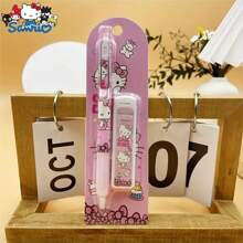 1 pieza Lápiz mecánico de Hello Kitty de Sanrio - Mina HB de 0.5 mm, agarre ergonómico, diseño de dibujos animados colorido, perfecto para uso en la oficina y la escuela