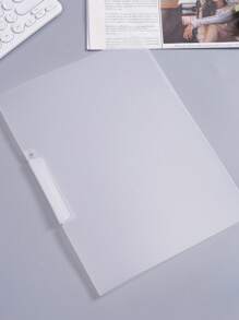 1pc A4 Size Snap Clip Swing Binder, Minimalist PP Material Waterproof & High Transparency, Suitable For Student Study And Office File Organization,Back To School,School Supplies