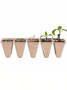 50/60/10/12 Cells Nursery Pots For Seedling, 1/5 Sets Seedling Pots Without Plant Label, Plant Seed Starters Kits For Garden, Waterproof In Early Stage, Dmposes Into Fertilizer Over Time