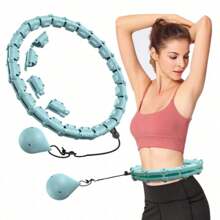 Aro de ejercicio con peso infinito, adecuado para pérdida de peso en adultos, inteligente 2 en 1 con 24 nudos desmontables, aro de fitness deportivo adecuado para mujeres y principiantes - verde menta - Ver 1