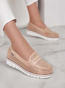 Royalfashion Openwork Women's Moccasins Leteller - Khaki - View 6