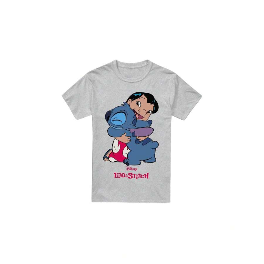 Disney Lilo & Stitch Mens 90s Hug T-Shirt (Sport Heather)