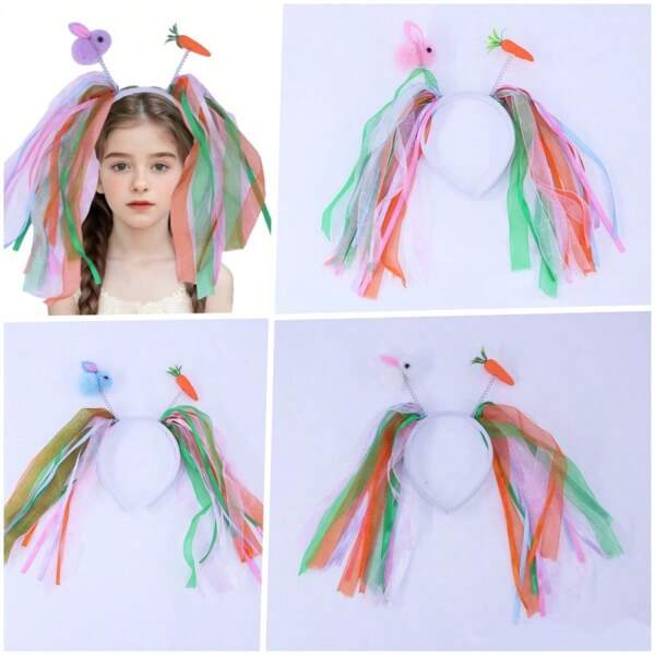 1pc Easter Party Headband Hair Accessory, Rabbit Carrot Themed