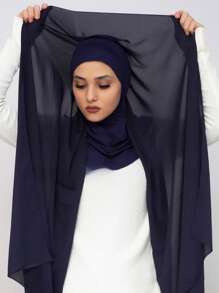 1pc Women's Classic Casual Pullover Instant Chiffon Scarf, Solid Color Soft, Breathable Modal Fabric Neck Warmer, Headscarf, Versatile Head Wrap For Daily Wear