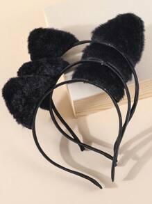 1/2/3/4 peças tiara feminina fofa e peluda com orelhas de gato e chita, faixa de cabelo curta de pelúcia da moda, faixas de cabelo felpudas com orelhas de leopardo pretas e brancas, acessórios para cosplay, presentes de festa e uso diário