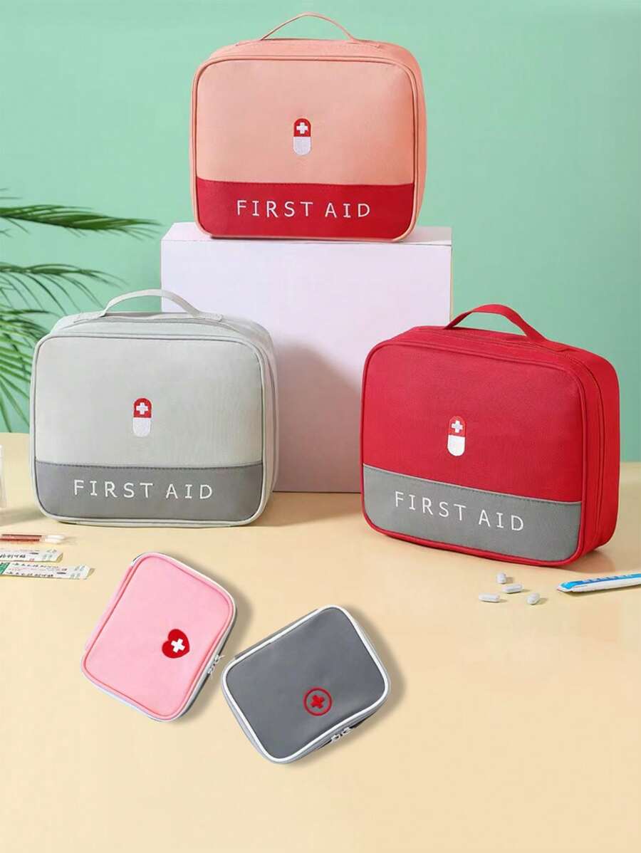 1pc Fashionable Travel Portable Medical Bag, First Aid Kit, Large Capacity Medicine Sorting And Epidemic Prevention Bag, Storage Bag, Makeup Bag, Waterproof And Moisture-Proof, Easy To Carry, Suitable For Home/Outdoor/Travel