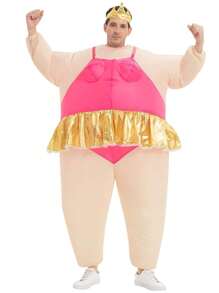 成人芭蕾舞充气服装套装，适合普珥节、圣诞节角色扮演派对、晚礼服，男女皆宜，趣味十足。 - 玫紅 - 查看 5