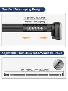 1 Piece, Adjustable Metal Pull Rod, Multi-Purpose Telescopic Rod, No Need To Punch Holes For Installation, Suitable For Shower Curtains, Hangers, Wardrobes, Bedroom Wardrobe Hangers, Multi-Function Balcony Hangers, Home Bathroom Accessories, Home Curtain Rods Home Bathroom Decor Fall Decor Back To School