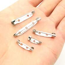 20个15-40毫米金属胸针夹底座别针安全别针胸针底座空白底座，适用于DIY珠宝制作材料 - brooch pins accessories - 查看 5