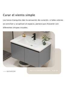 Gabinete Con Funciones De Almacenamiento De Baño Sencillo - Gris - Ver 4