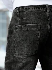 Men's Elastic Simple Daily Pockets Denim Jeans